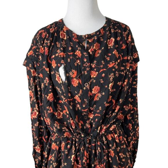 (Flawed) Free People Flower Fields Mini Dress in Dark Combo Small NWOT - Picture 9 of 11